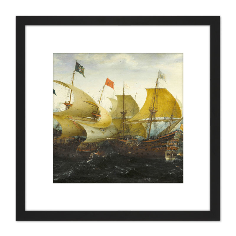 Battle Cadiz Dutch English Ships by Aert Anthoniszoon - Single Picture Frame Painting
