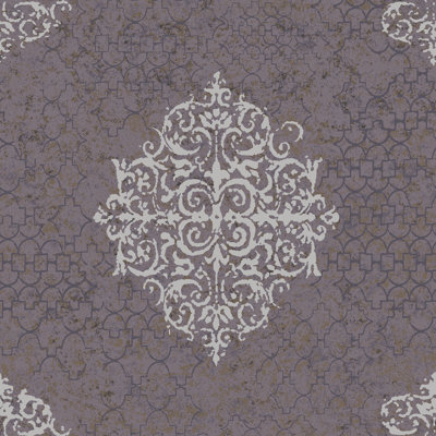 Lustre Metallic 3D Embossed Damask Wallpaper Roll