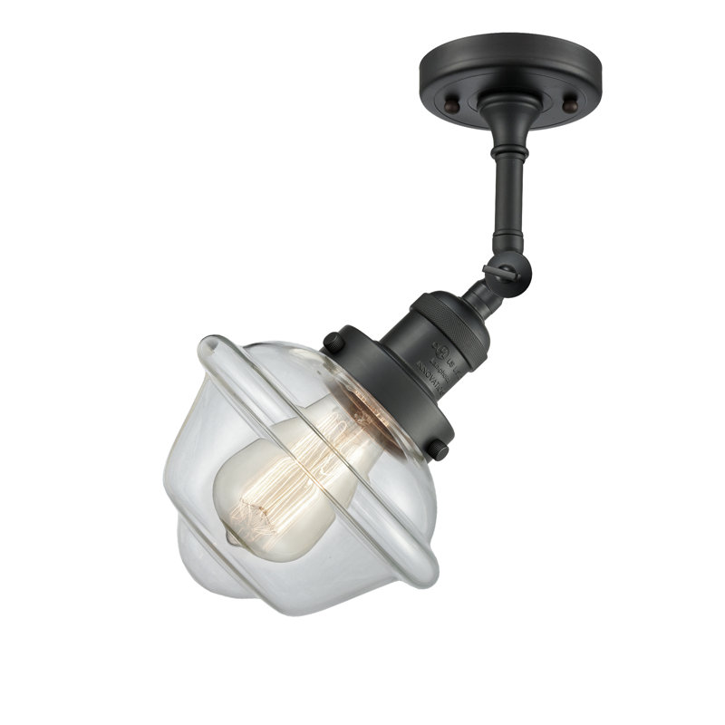 Applique murale de salle de bain 1 lumière à intensité variable Gaspard, Ampoule incandescente rétro de 60 watts, Transparent