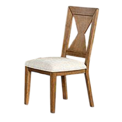 Ensemble de 2 chaises d'appoint Zivy, dossier en sablier, bois de chêne brun rustique