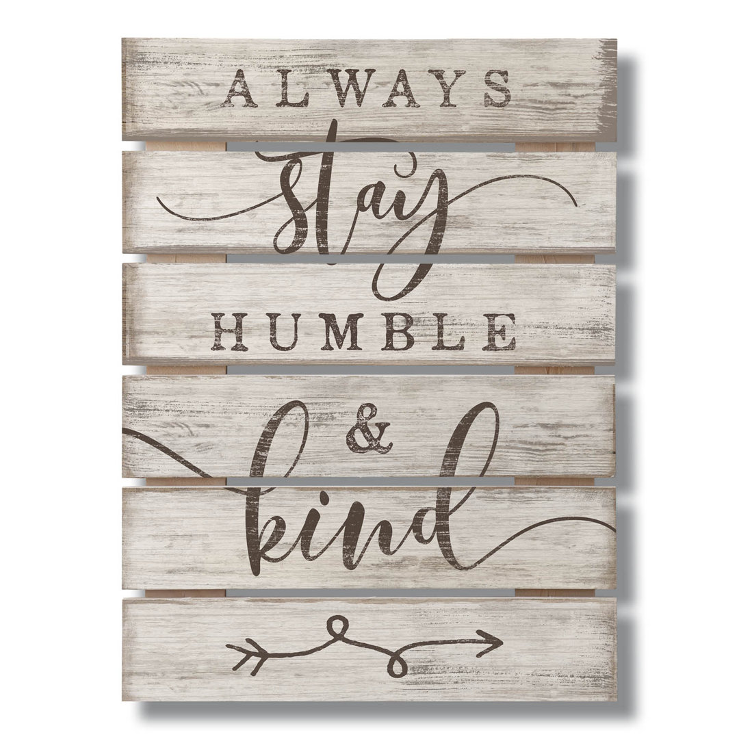 'Pallet Sign 'Humble'' - Textual Art Print on Wood Red Barrel Studio®