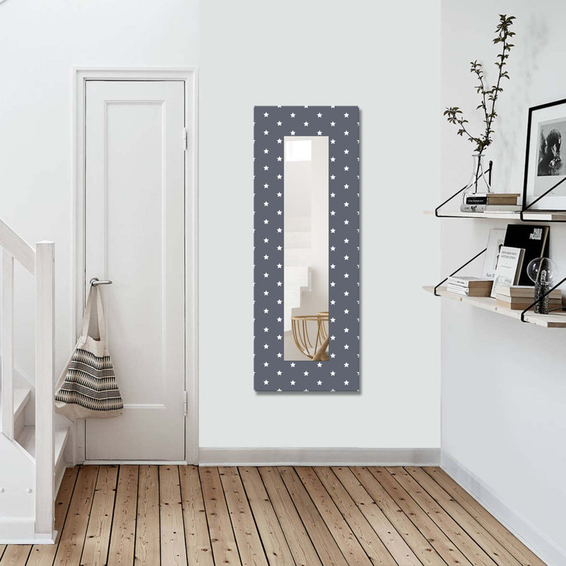 Élégant miroir décoratif avec cadre en bois, 15,7 x 47,2 pouces | 100% toile sur panneau de fibres à densité moyenne, épaisseur: 0,12 pouce | Taille réelle du miroir: 7,9 po x 39,4 po | Décoration murale élégante pour le salon, la chambre à coucher et le vestibule
