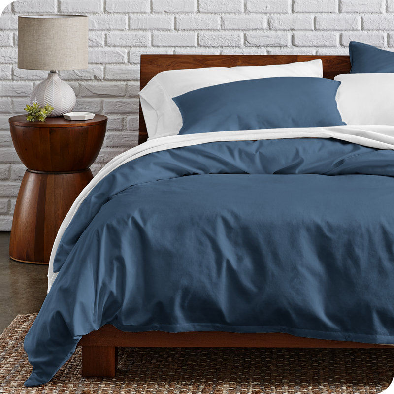 Winter Blue Organic Cotton Percale Full/Queen Duvet Cover Set