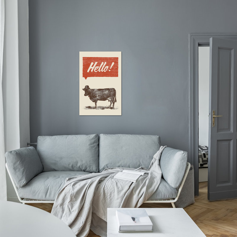 Hello, impression sur toile tendue, H 40 po x l 26 po x P 1,5 po, Pas de tapis, Toile tendue