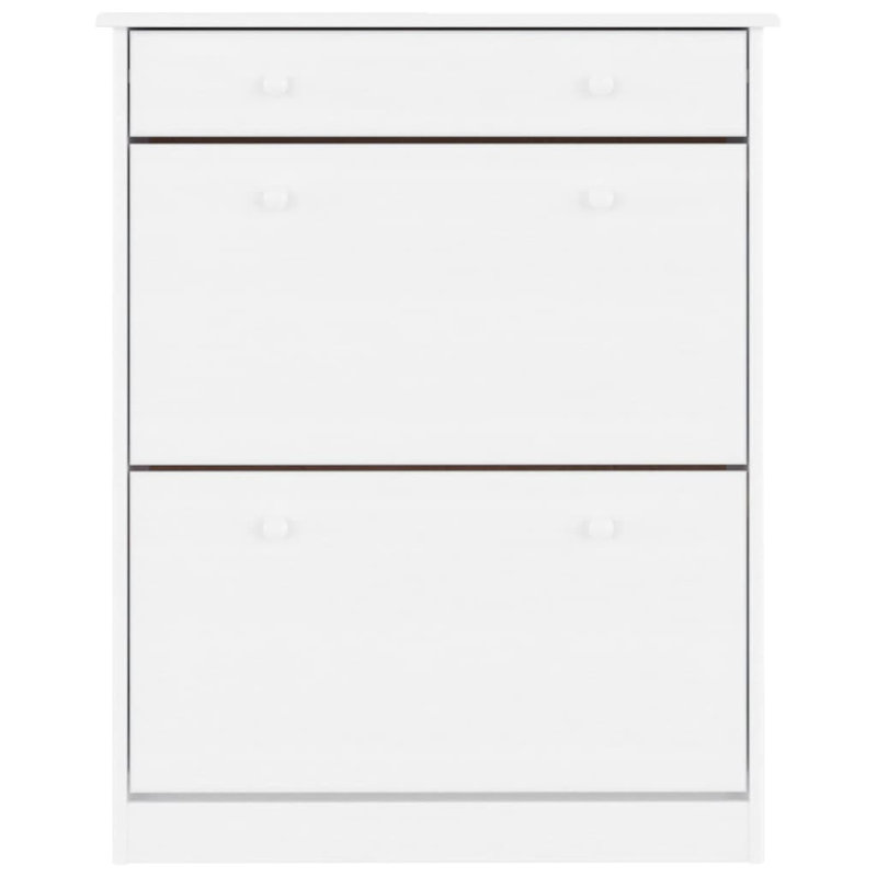 4 Pair Solid Wood Flip Down Shoe Storage, White
