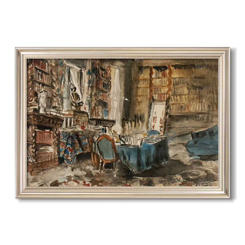 Cabinet de Flaubert à Croisset, 1874 - Georges-Antoine Rochegrosse - Toile encadrée sur mesure, 24x34 INNER SIZE