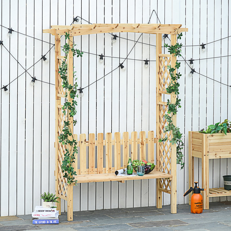 Tonnelle de jardin avec banc de jardin