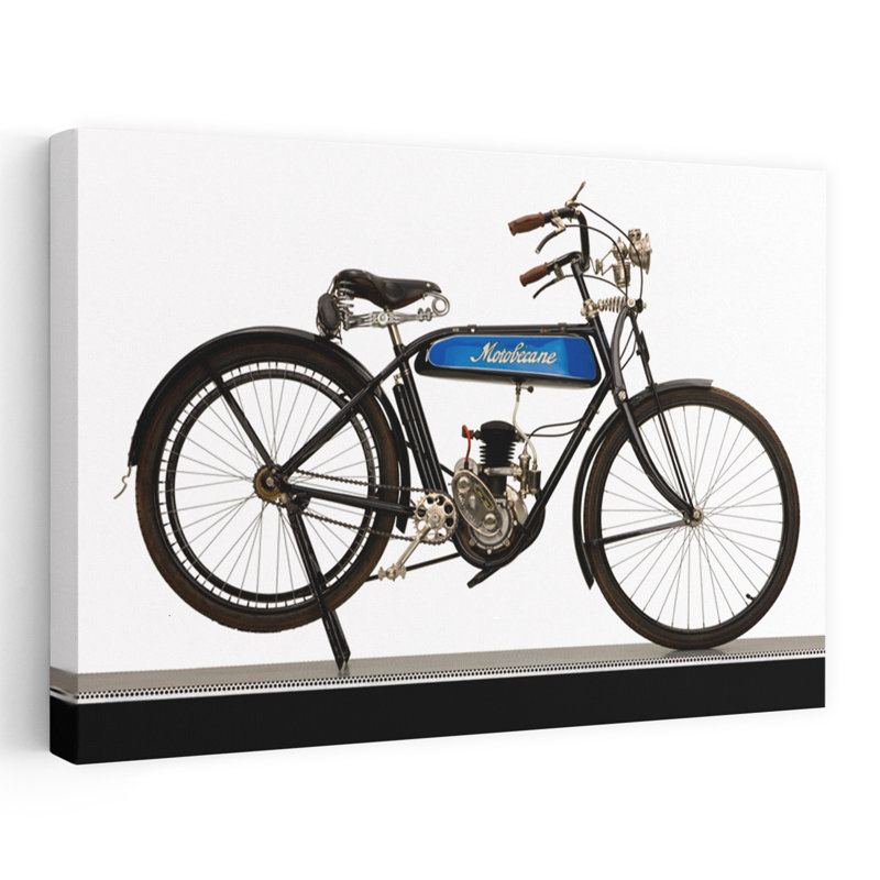 1930, Motobecane, 100 CC, B.M.A, Type MB3, paysage abstrait classique, art mural, H 40 po x l 60 po
