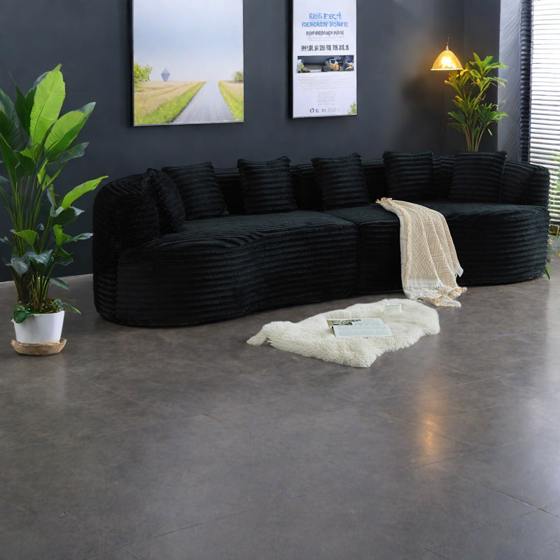 Compression Cloud Sectionals, 111.5 Inch Corduroy Modern Home Sofa