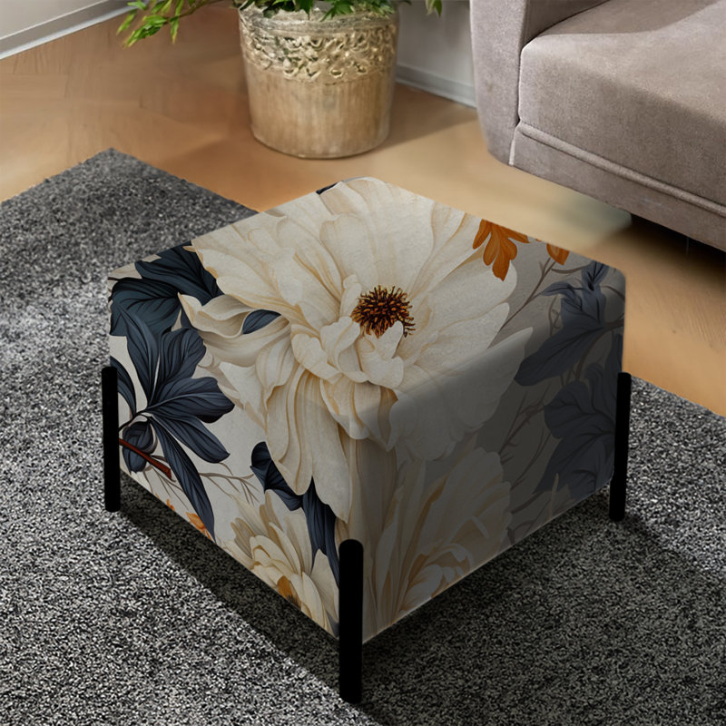 Ethereal Blooms - Repose-pieds carré Plants