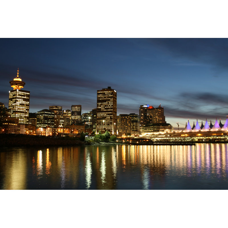 Glowing Downtown by SteveRosset - Wrapped Canvas Print, 30cm H x 46cm W