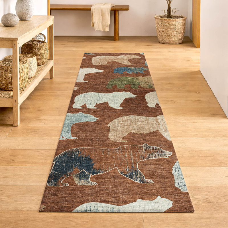 Tapis de qualité supérieure lavable à la machine Mayfield AMF2338, Paprika, 2'3" x 7'6" Runner