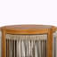 Table d'appoint d'extérieur en bois d'acacia 16,9 po - Corde d'appoint Boho