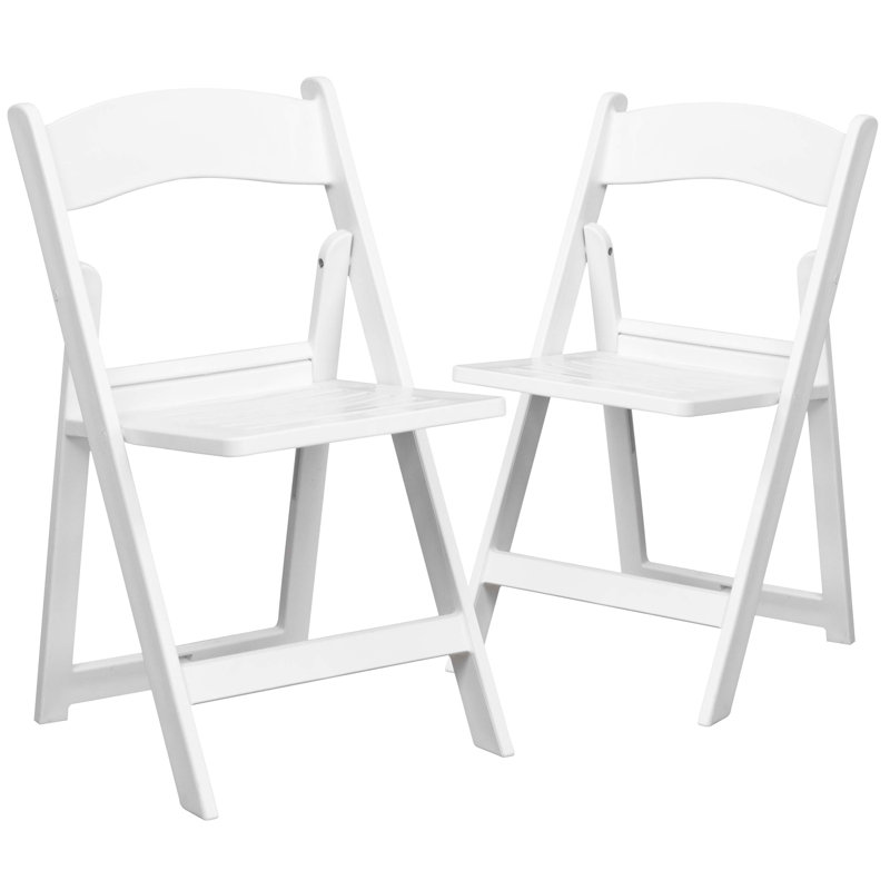 Thornfeldt 800 lb. Capacity Resin Folding Chair with Slatted Seat, White