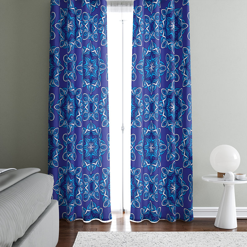 Paire de rideaux semi-transparents Mandala, L 40 po x L 82 po