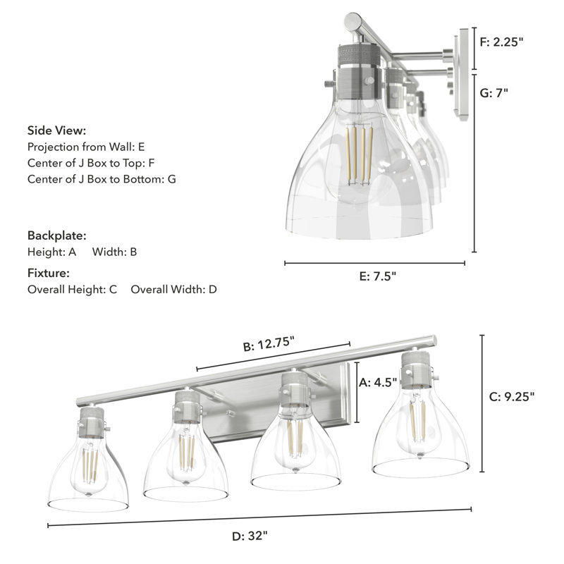 Van Nuys 4 - Light Dimmable Vanity Light, Brushed Nickel