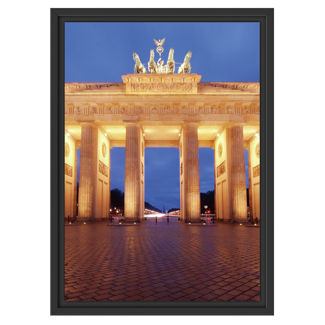 Gerahmtes Wandbild erleuchtetes Brandenburger Tor