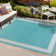 Claraville Classic Diamond Border Aqua/Light Gray Indoor/Outdoor Rug