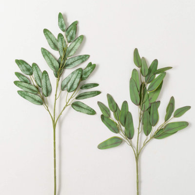 Artificial Blade Eucalyptus Spray Set of 2, 26"H, Green