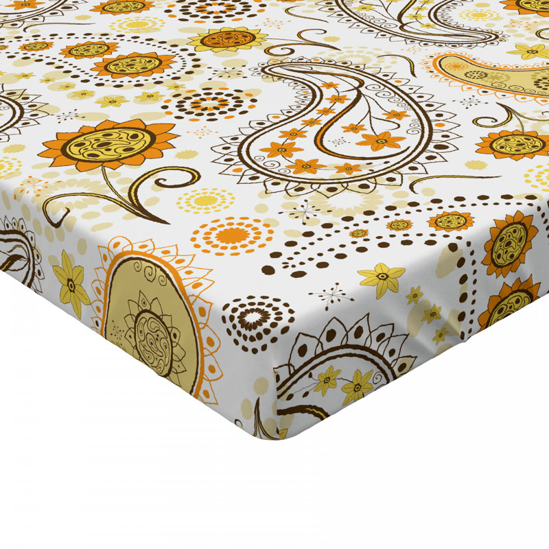 Drap-housse en microfibre Sunflower Paisley, Drap-housse simple TG