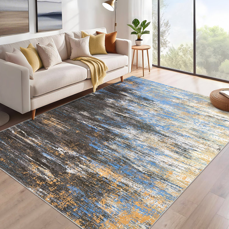 Abstract 200cm X 290cm Area Rug, Brown, Rectangle 200 x 290 cm