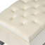 Button - Tufted and Diamond - Stitched Storage Ottoman, Beige