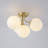 Kaynen 4-Light Sputnik Flush Mount With Frosted Milk-Glass Globes