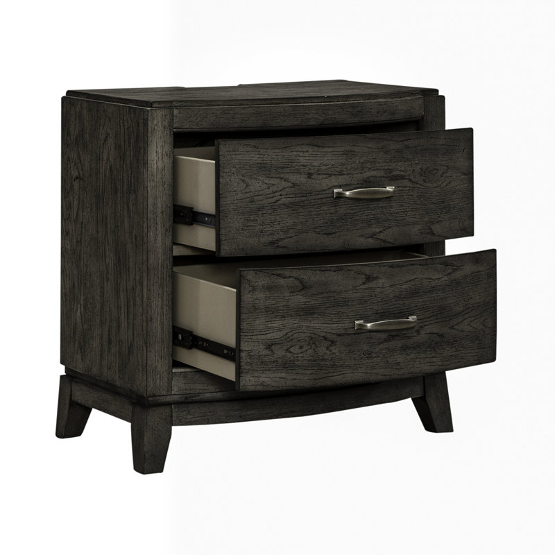 Table de chevet 2 tiroirs avec station de charge Drelan, Brown