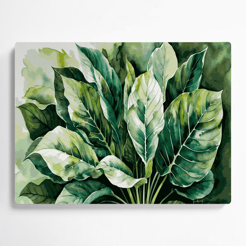 Art mural en métal Botanical Fiddle Leaf, H 24 po x l 36 po