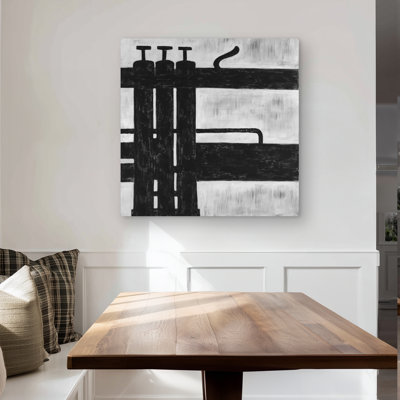 Trumpet Pistons - Black & White Metal Print for Home Decor