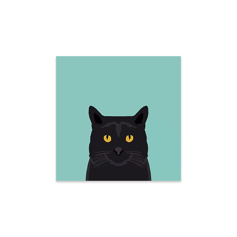 Chat (noir) imprimé sur verre acrylique, H 24 po x l 24 po x P 0,25 po