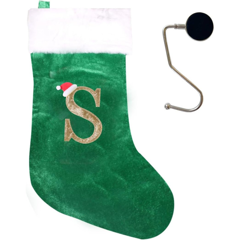 Bas de Noël monogrammés de 20 pouces avec lettres, bas de Noël super doux, bas de grand monogramme, bas de lettre rouge pour les Fêtes de Noël, cadeau de Noël…