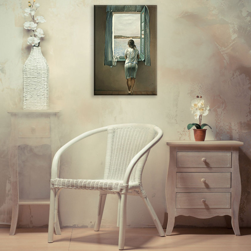 «Woman at the Window» par Salvador Dali, toile tendue avec châssis, H 24 po x l 17 po