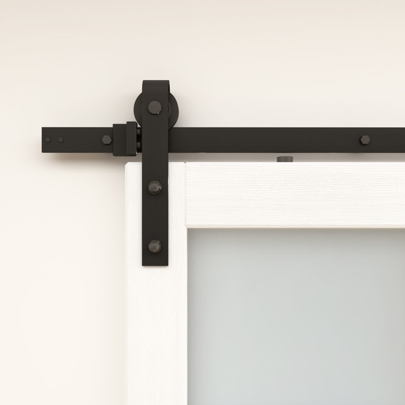 Glass Barn Door with Installation Hardware Kit, White