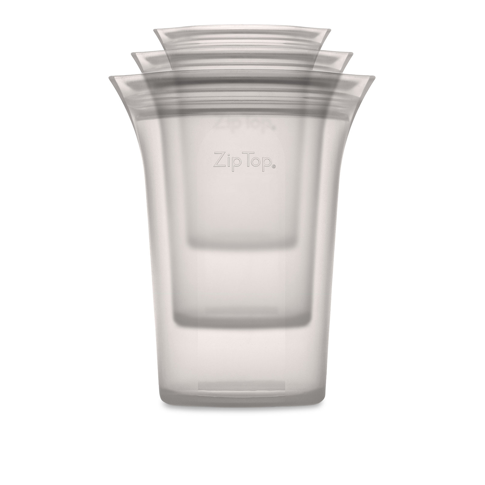 Zip Top Cup Food Storage Container Set, Gray