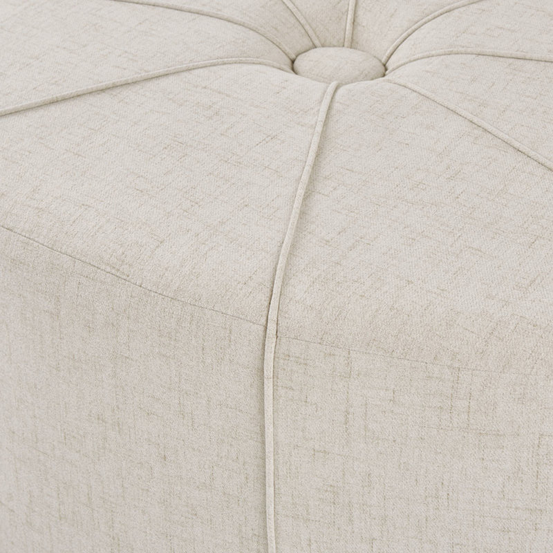 L 48,5 po x P 32,5 po H 18 po en tissu crème, centre des boutons, épais, sans repose-pieds pour la maison H 18 po,, Cream