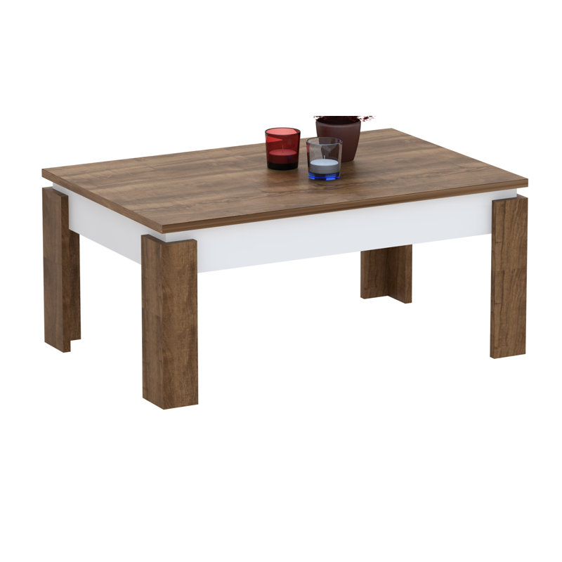 Halley Coffee Table, Walnut, White/Walnut