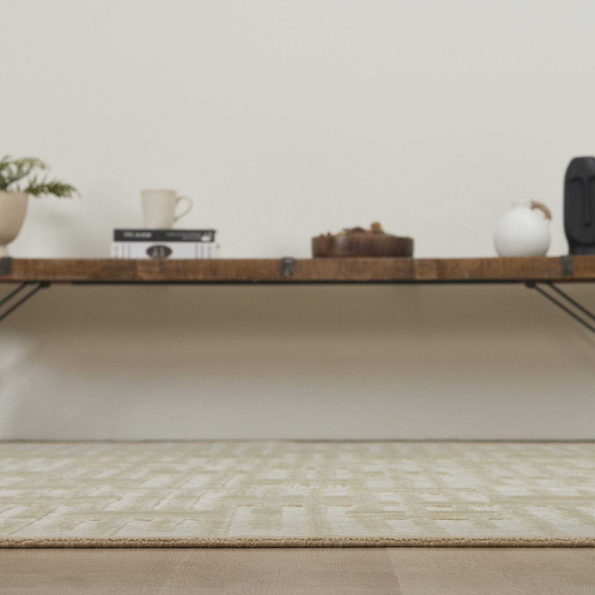 Wool Rug, Rectangle 5' x 7', Sand Tones/Cream