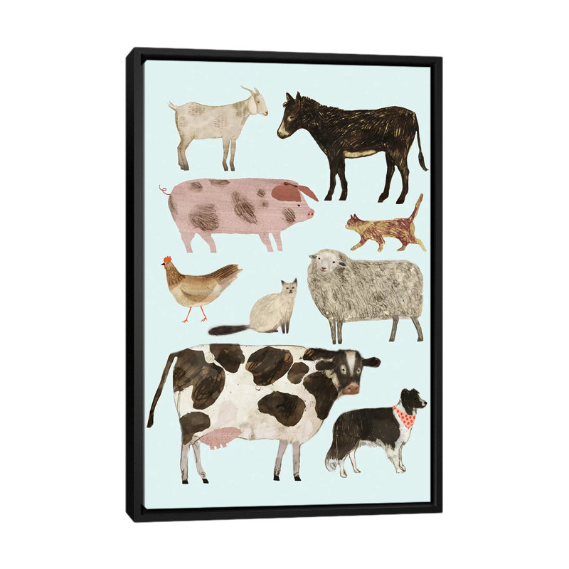 « barnyard bud ii », reproduction d’impression sur toile, H 48 po x l 32 po x P 1,5 po, Toile avec cadre noir, Pas de tapis