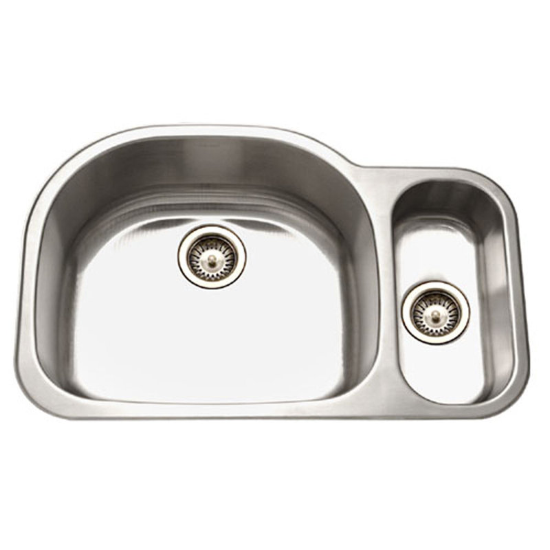 Medallion Designer 32'' L Double Bowl Stainless Steel Kitchen Sink