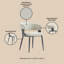 Chaise rembourrée en cuir avoine texturée Luce-534766999