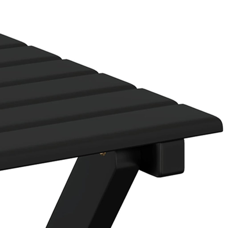 Side Table Foldable Solid Wood Poplar, Black
