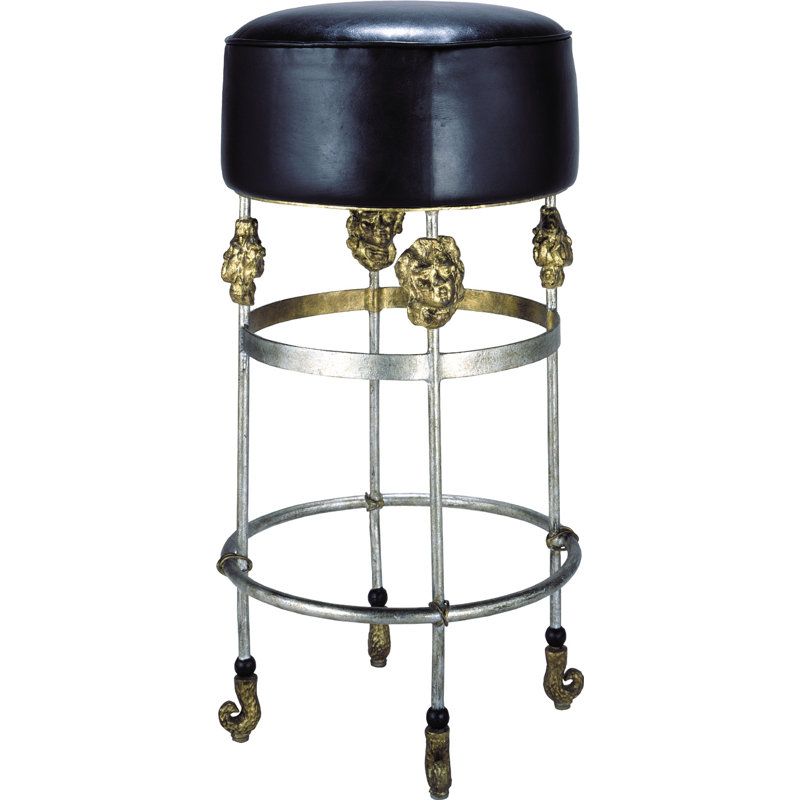 Armory 31" Bar Stool, Black, Gold, Bar Stool (31" Seat Height)