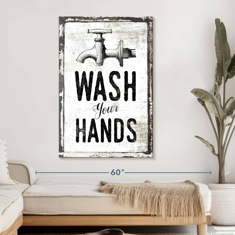 «Wash Your Hands», impression sur toile, H 48 po x l 32 po x P 1,25 po