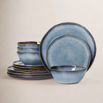 Lucca 12 Piece Stoneware Dinnerware Sets-Service For 4