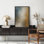 «Blue and Brown Abstract Gradient Art», reproduction d'art sur toile encadrée