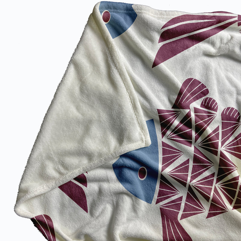 Beach Vacation Throw Blanket, 60" L x 50" W x 0.5" D, Purple