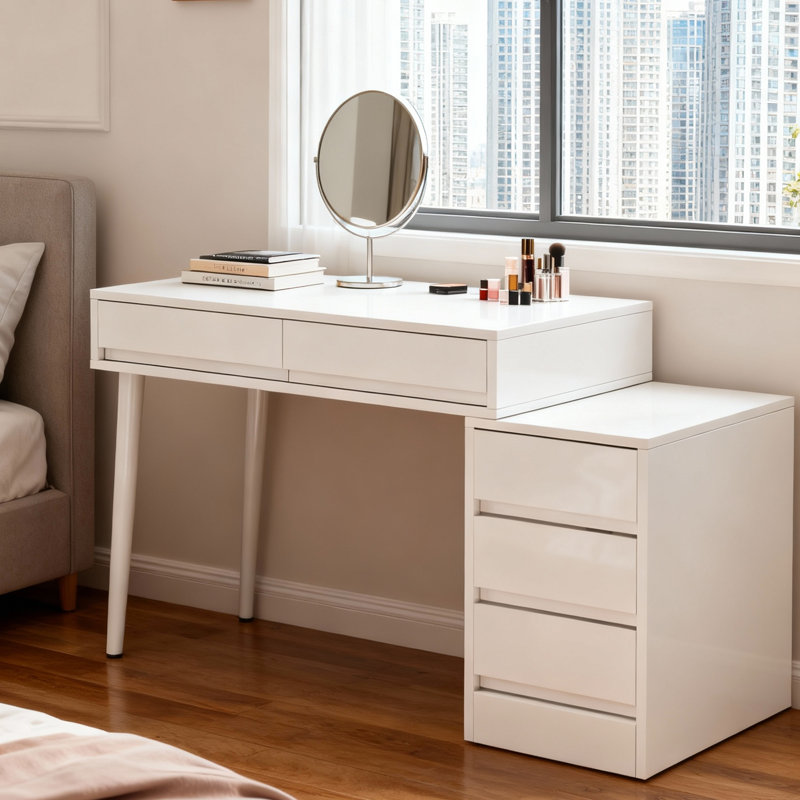 39.37" Modern Vanity Desk and 5 Drawers