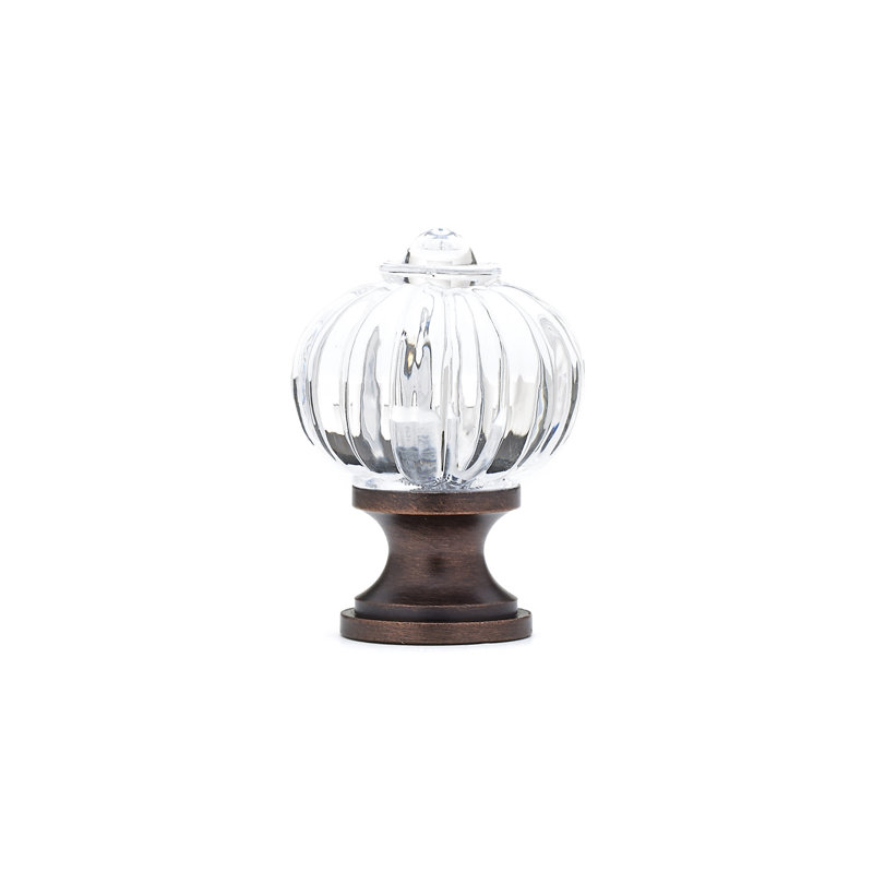 Poignée ronde Expression 1 3/32 po de diamètre, Transparent / bronze huilé et brossé