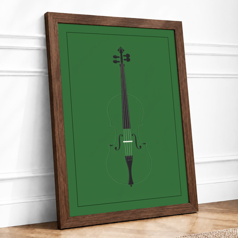 Cello Study Minimalist - Print, Walnut, A1 - 84.1 x 59.4 cm